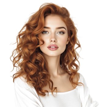 A beautiful woman with long red hair png