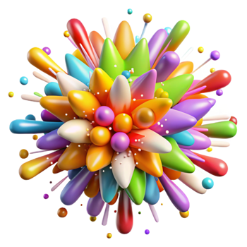 elegant vintage A Chaotic Explosion of Colorful Confetti high resolution png