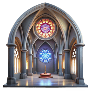 extraordinary artistic Gothic Cathedral Interior Stained Glass original png