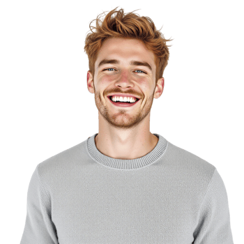 A man is smiling and wearing a sweater png