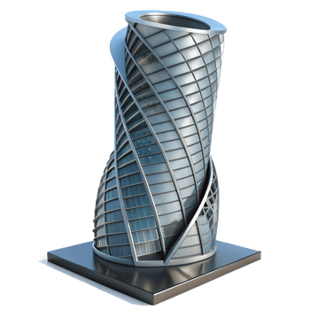 stunning contemporary Conceptual Skyscraper Twisting Form professional png
