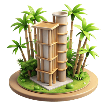 wonderful contemporary Bamboo Skyscraper Sustainable Design 4K png
