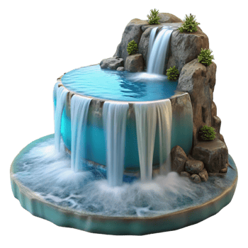 extraordinary artistic A Cascading Waterfall Plunging Into a professional png