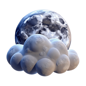 elegant minimalist Full Moon Through Wispy premium png