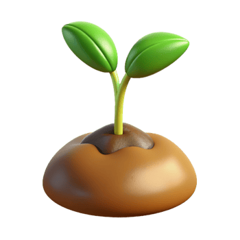 beautiful minimalist A Sprouting Seedling Emerging from the original png