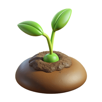 serene traditional A Sprouting Seedling Emerging from the high quality png
