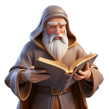 wonderful abstract A Wise Old Wizard with a Long White Beard high quality png