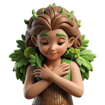 dramatic artistic A Serene Dryad with Bark Like Skin and premium png