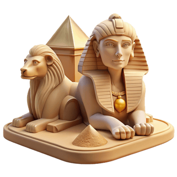 dramatic rustic A Mystical Sphinx with the Head of a high quality png
