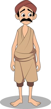 Indian Village Blacksmith Cartoon Character Design vector
