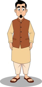 Indian Village Girl Cartoon Character Design vector