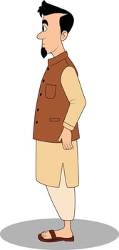 Indian Village Cartoon Character Design vector