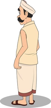 Young Indian Village Cartoon Character Design vector