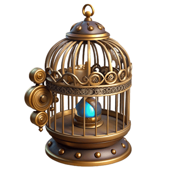 extraordinary artistic A Steampunk Birdcage Ornate and premium png