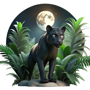 beautiful modern A Sleek Black Panther Stalking Through high resolution png