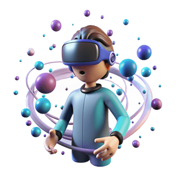 dramatic modern A Solitary Figure Wearing a Vr Headset authentic png