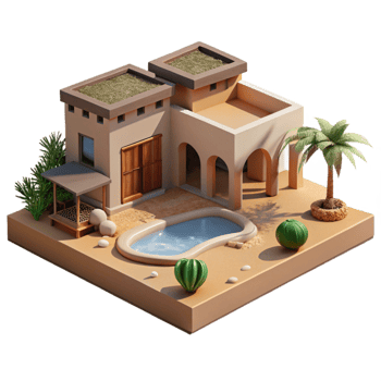 extraordinary contemporary Desert Oasis House Rammed Earth Walls 4K png