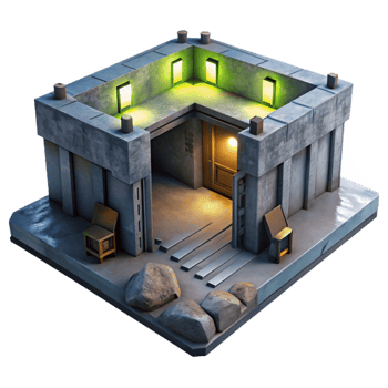 beautiful minimalist Underground Bunker Concrete Walls professional png