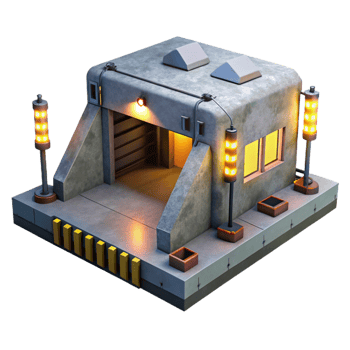 beautiful artistic Underground Bunker Concrete Walls professional png