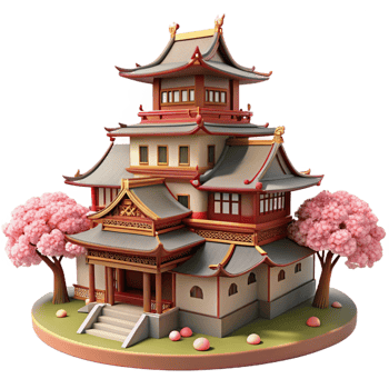 impressive artistic Traditional Japanese Castle Tiered high quality png