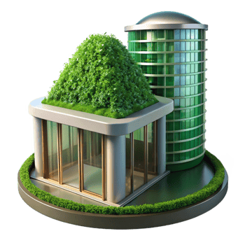 impressive modern Green Roof Skyscraper Covered in professional png