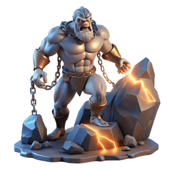magnificent creative A Powerful Titan Chained to a Mountain authentic png