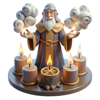 wonderful creative A Wise Old Oracle Consulting the Runes original png