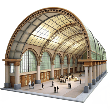 elegant creative Train Station Grand Hall Arched high resolution png