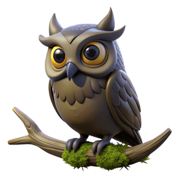 impressive traditional A Wise Old Owl Perched on a Moss Covered high resolution png