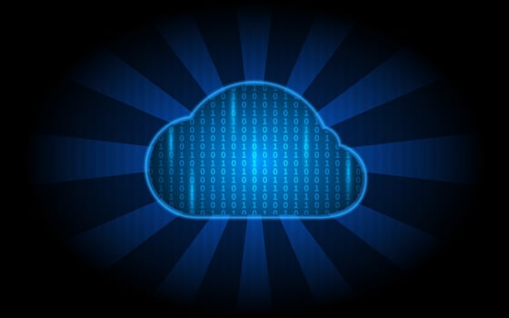 Digital cloud data binary technology storage network system vector