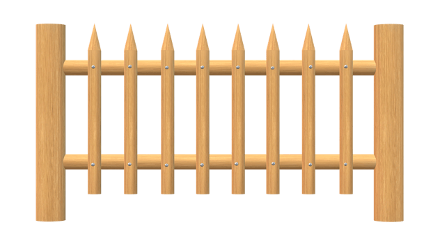 wooden fence with spikes on transparent background png