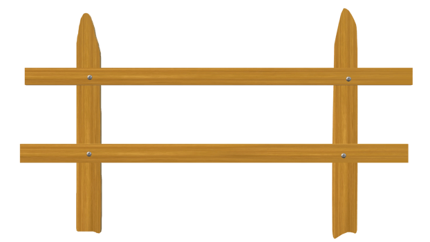 a wooden fence with two posts on it png