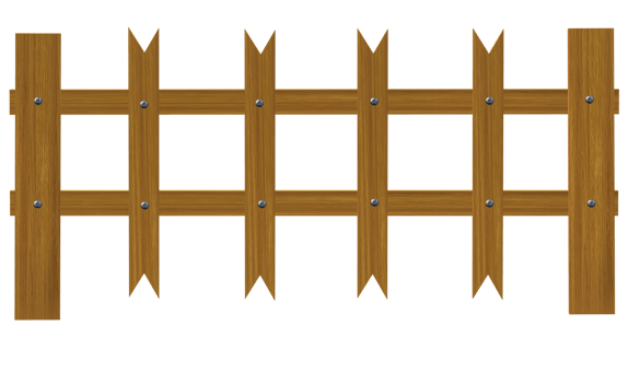 wooden fence with spikes on it png