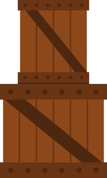 wooden box illustration. Warehouse container icon isolated on white background vector
