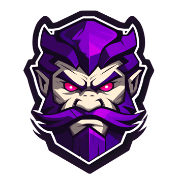 Purple Bearded Warrior Mascot Logo On Transparent Background png