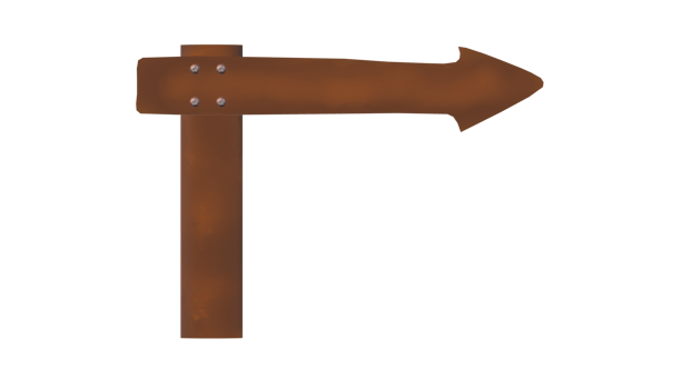 an arrow pointing in the direction of a wooden sign png