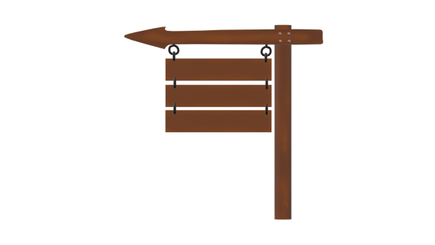 wooden signpost with arrow pointing png