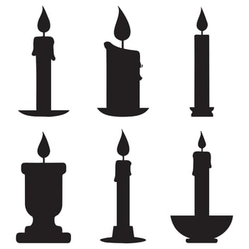 Candle icon minimalist outline style vector
