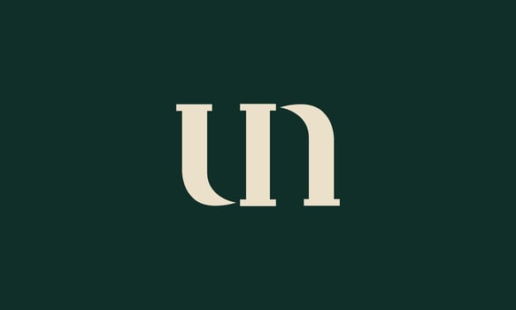UN monogram logo design vector