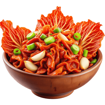 Bowl of Spicy Kimchi Stir-fried with Pork png
