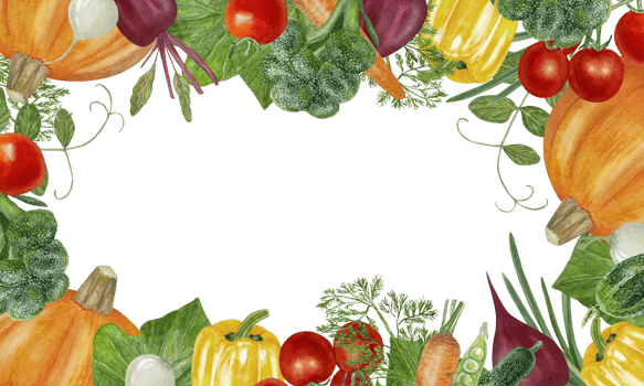 Fall vegetables harvest watercolor rectangle frame isolated. Farm plants template for rustic farm designs. Orange pumpkin, bell pepper, and cherry tomatoes with green leaves. png