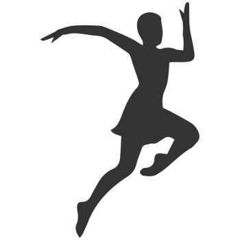 A silhouette of a woman in a dress jumping png