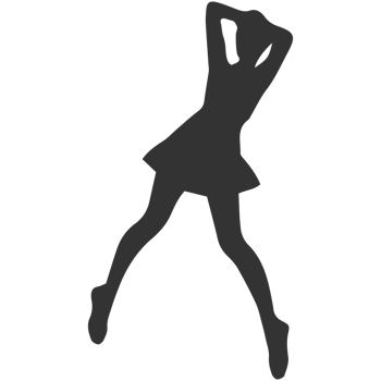A silhouette of a woman in a dress png