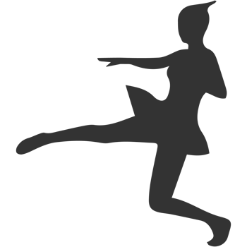 A silhouette of a woman kicking her leg png