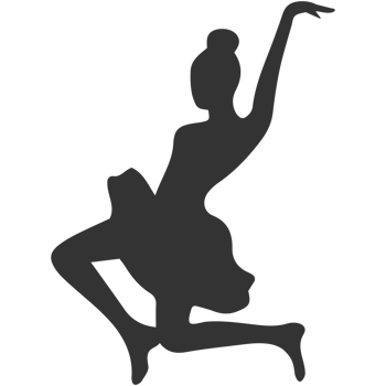 A silhouette of a woman in a ballet pose png