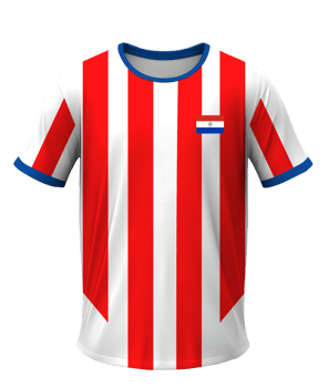 Paraguay soccer shirt with transparent background png