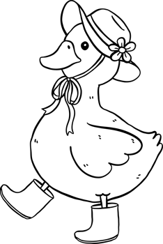 Cute Duck Springtime Aesthetic Cartoon Doodle Hand Draw png