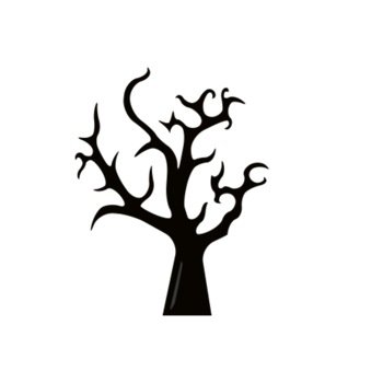 a black and white tree with no leaves on it png