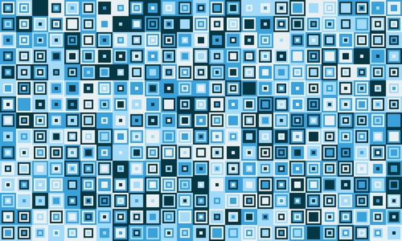 Abstract geometric background featuring a mosaic of tiny, varying shades of blue squares. Ideal for website banners, tech presentations, or modern design projects. vector