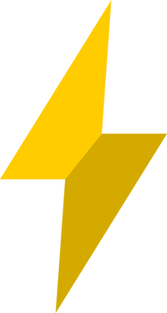 Yellow electric thunder bolt power icon png